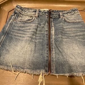 Free people zip up Jean skirt